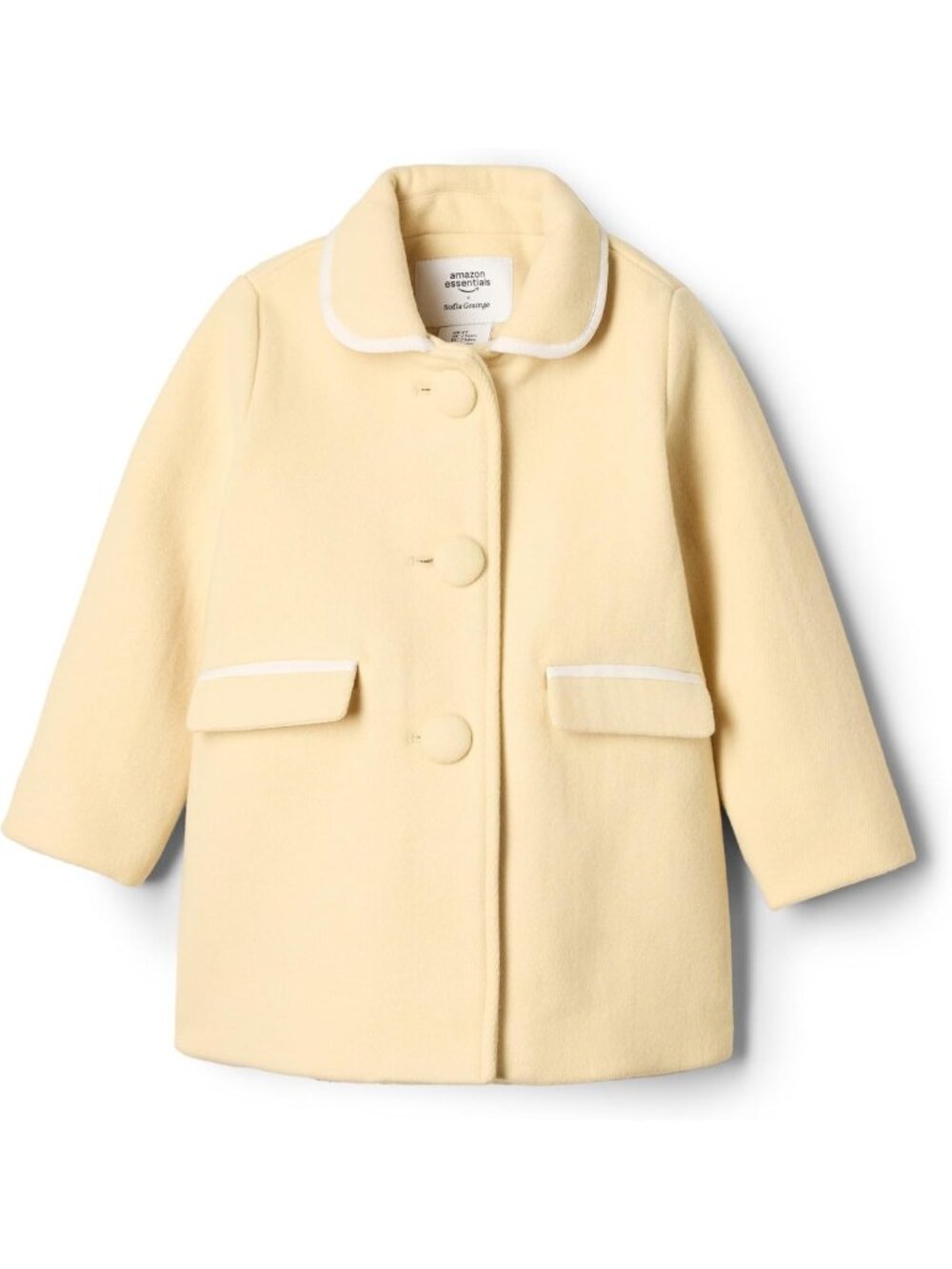 Cozy Wool Blend A-Line Dress Coat for Toddler & Baby Girls with Curved Collar